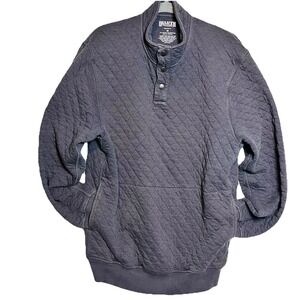 Duluth Trading Quilted Mens Md. Blue Crew Neck Button Jacket Work Outdoor Soft